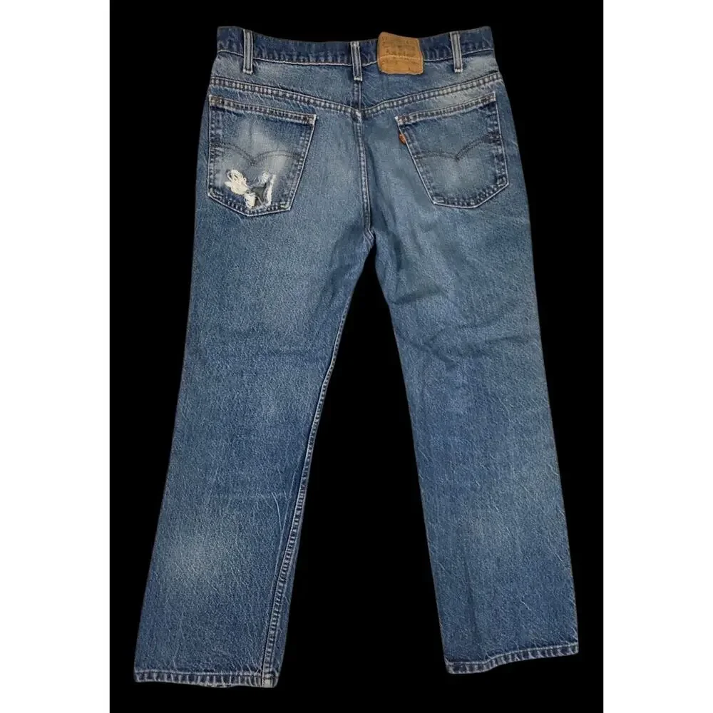 80s Levis Orange Tab Jeans Vtg 517 Bootcut Distressed Indie Sleaze 34x28 Actual